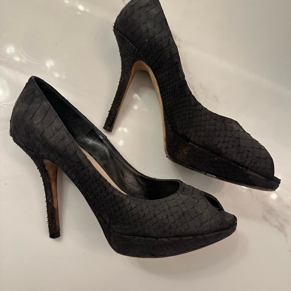 Christian Dior Caltzatura Miss Dior Peep Toe Pump size 36.5 100% Nubuck python - Picture 6 of 8